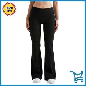 Cotton Flare Leggings Fold Over Bootcut Yoga Pants Comfy Lounge Pants